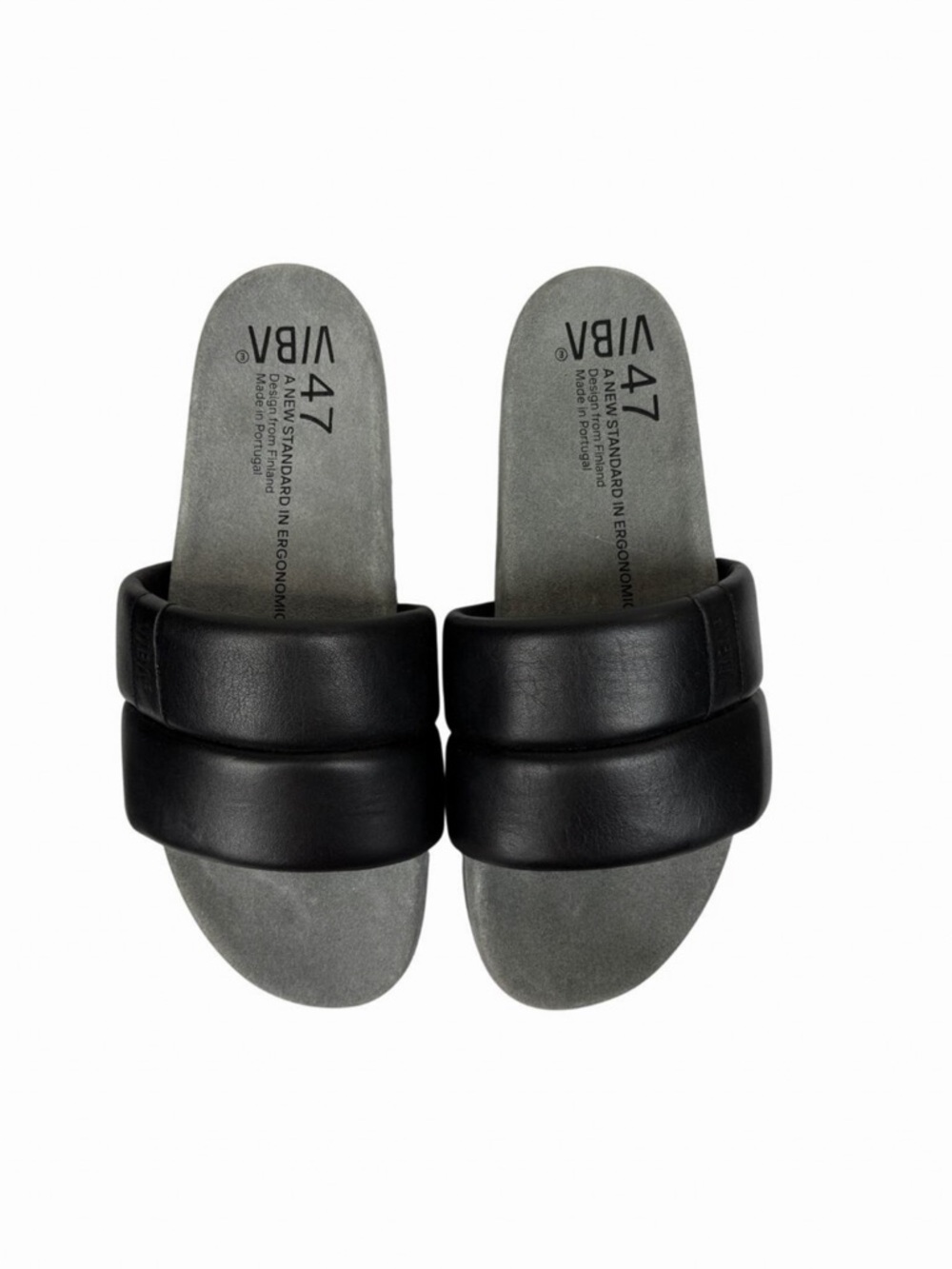 VIBA Black Padded Slide Sandals for Men